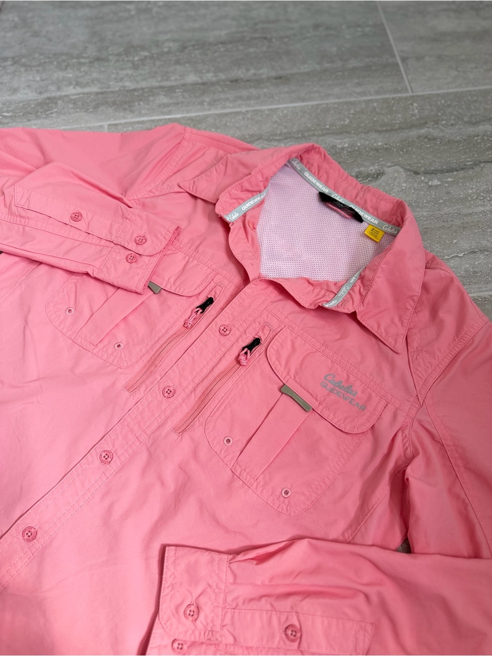 Women’s Pink Fishing Shirt Medium Long Sleeve Cabela’s Guidewear Outdoor Hiking